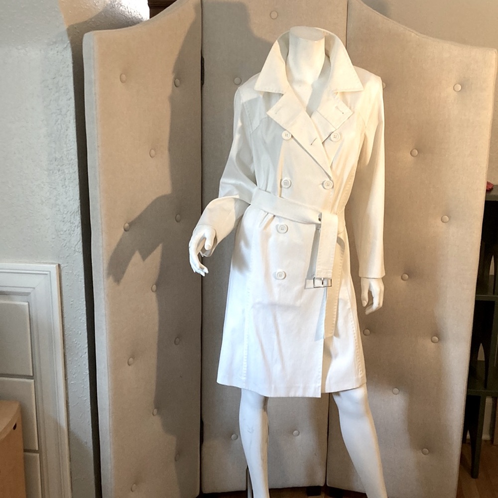 Marina Rinaldi White Trench Coat NWT
